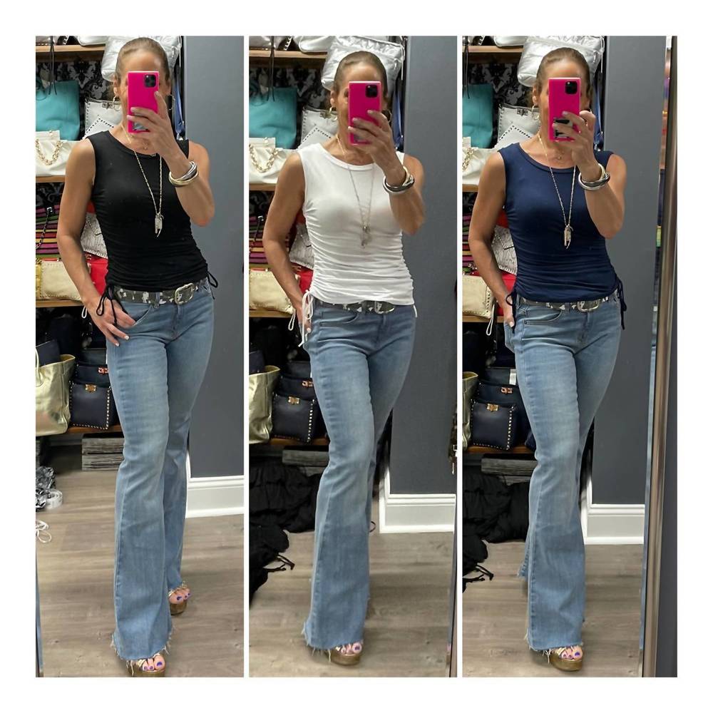 NEW VAVA sadie sleeveless top in navy